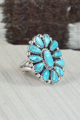 Turquoise and Sterling Silver Ring - Eunise Wilson - Size 7.5