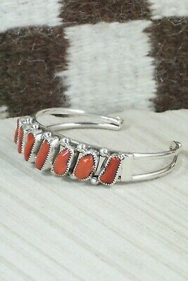 Coral and Sterling Silver Bracelet - Pricilla Reeder