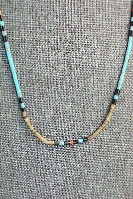 Turquoise, Shell, Coral & Sterling Silver Necklace - Esquipula Tenorio