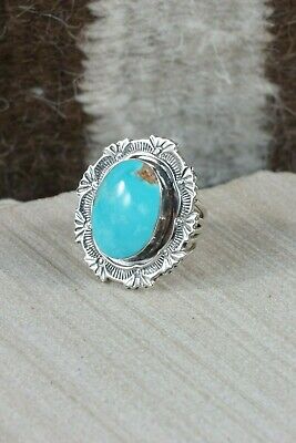 Navajo Turquoise & Sterling Silver Ring - Daniel Benally - Size 6.25