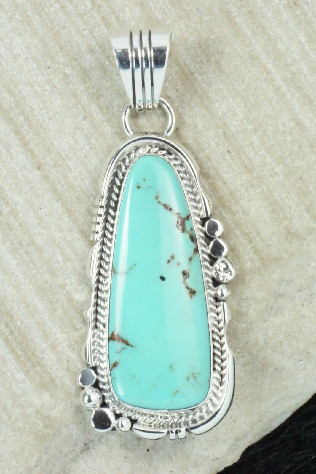 Turquoise and Sterling Silver Pendant - Daniel Benally