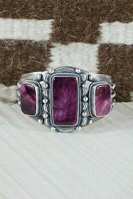 Navajo Spiny Oyster & Sterling Silver Bracelet - Tom Lewis - High Lonesome Trading