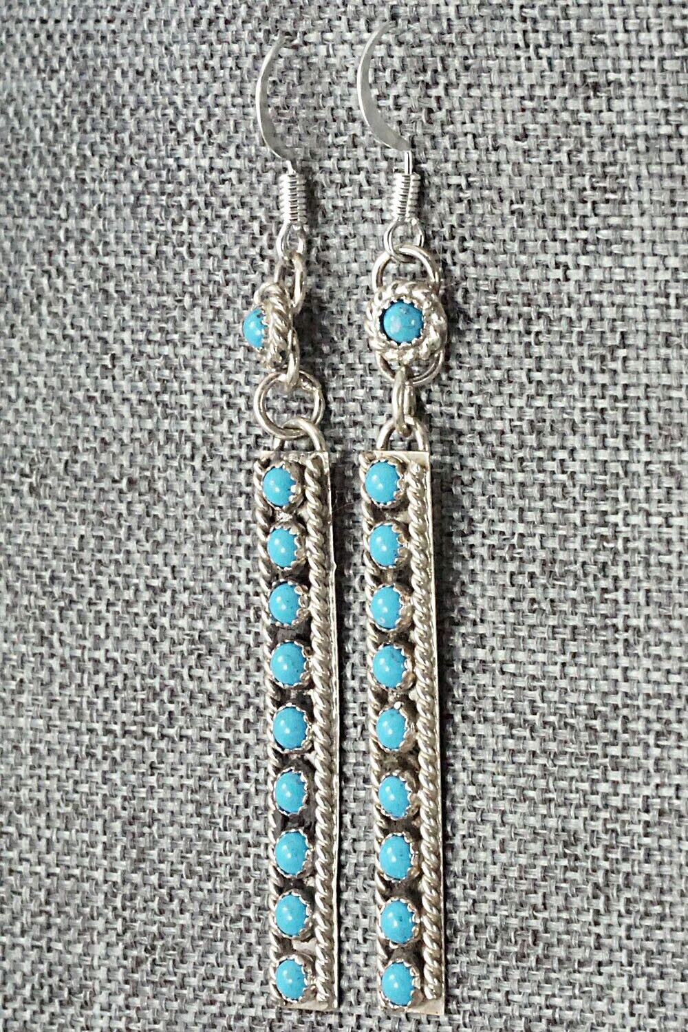 Turquoise & Sterling Silver Earrings - Chester Charley