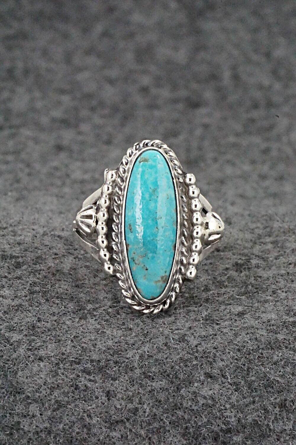 Turquoise & Sterling Silver Ring - Samuel Yellowhair - Size 8