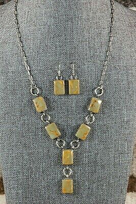Navajo Turquoise Necklace and Earrings Set - Native American - High Lonesome Trading