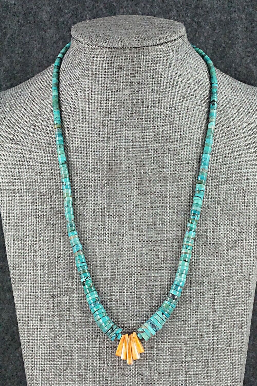 Turquoise & Spiny Oyster Necklace - Susie Deal