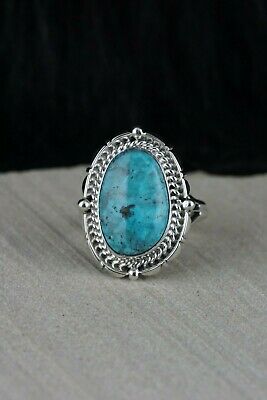 Navajo Turquoise and Sterling Silver Ring - Daniel Benally - Size 8 - High Lonesome Trading