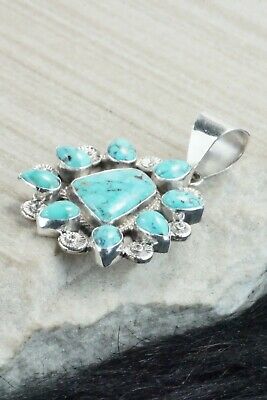 Turquoise and Sterling Silver Pendant - Ella Linkin