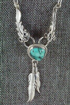 Turquoise & Sterling Silver Necklace - Lee Shorty