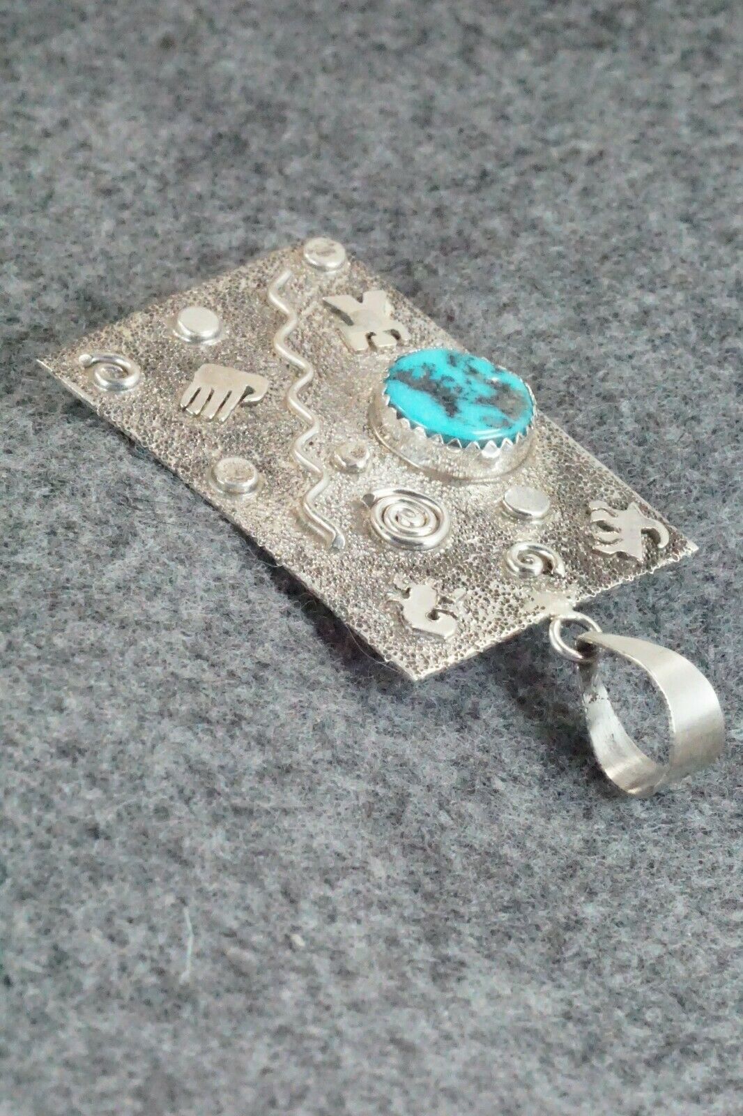 Turquoise & Sterling Silver Pendant - Shirley Skeets