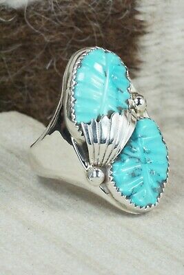 Turquoise & Sterling Silver Ring - Lyolita Tsattie - Size 12.25