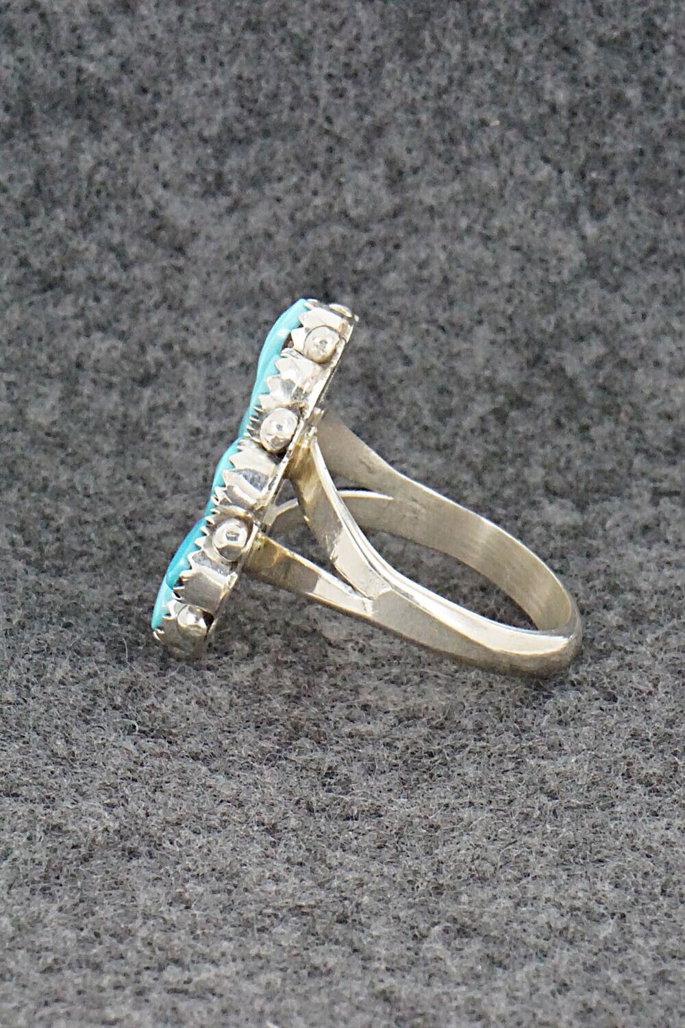 Turquoise and Sterling Silver Ring - Alicia Wilson - Size 7.5