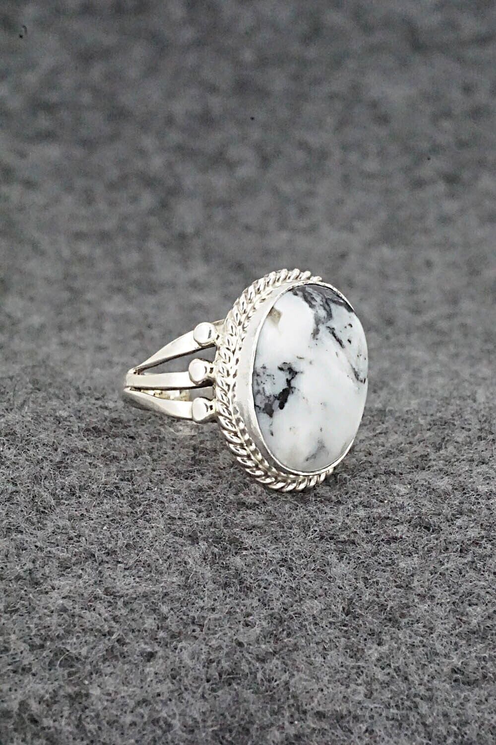 White Buffalo & Sterling Silver Ring - Grace Kenneth - Size 5