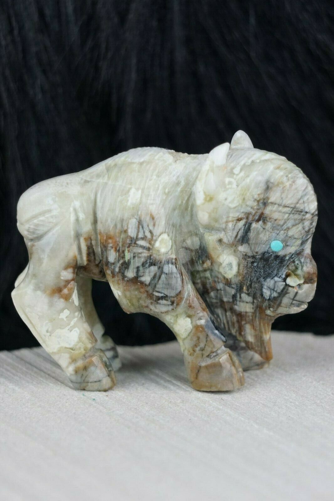 Buffalo Zuni Fetish Carving - Jonas Hastito - High Lonesome Trading