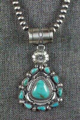 Turquoise Pendant & Sterling Silver Necklace - Tom Lewis