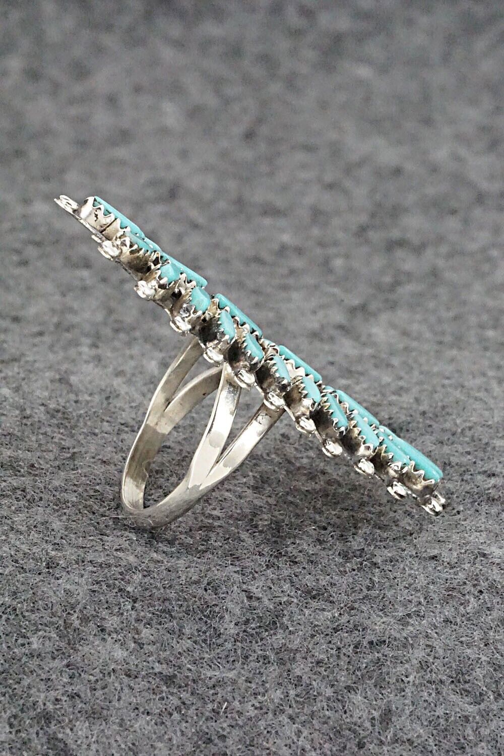 Turquoise & Sterling Silver Ring - Nathaniel Nez - Size 7