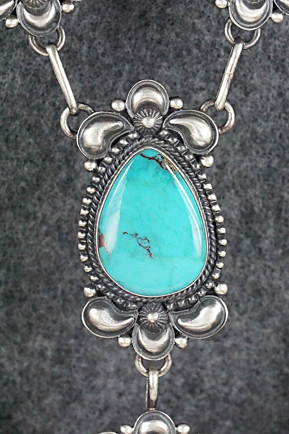 Turquoise & Sterling Silver Necklace and Earrings Set - Derrick Gordon