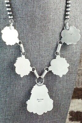 Turquoise, Coral & Sterling Silver Necklace and Earrings - Tom Lewis