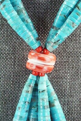 Turquoise & Spiny Oyster Necklace - Lupe Lovato