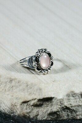 Navajo Pink Quartz and Sterling Silver Ring - Jan Mariano - Size 10 - High Lonesome Trading