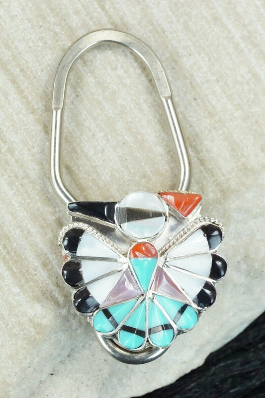 Multi Stone & Sterling Silver Keychain - Sherry Nastacio