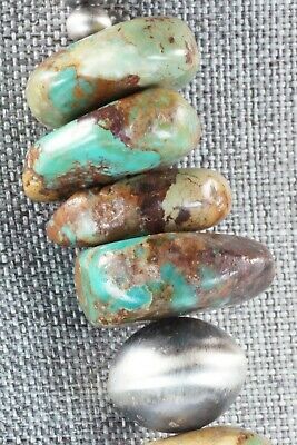 Turquoise & Sterling Silver Navajo Pearl Necklace - Doreen Jake