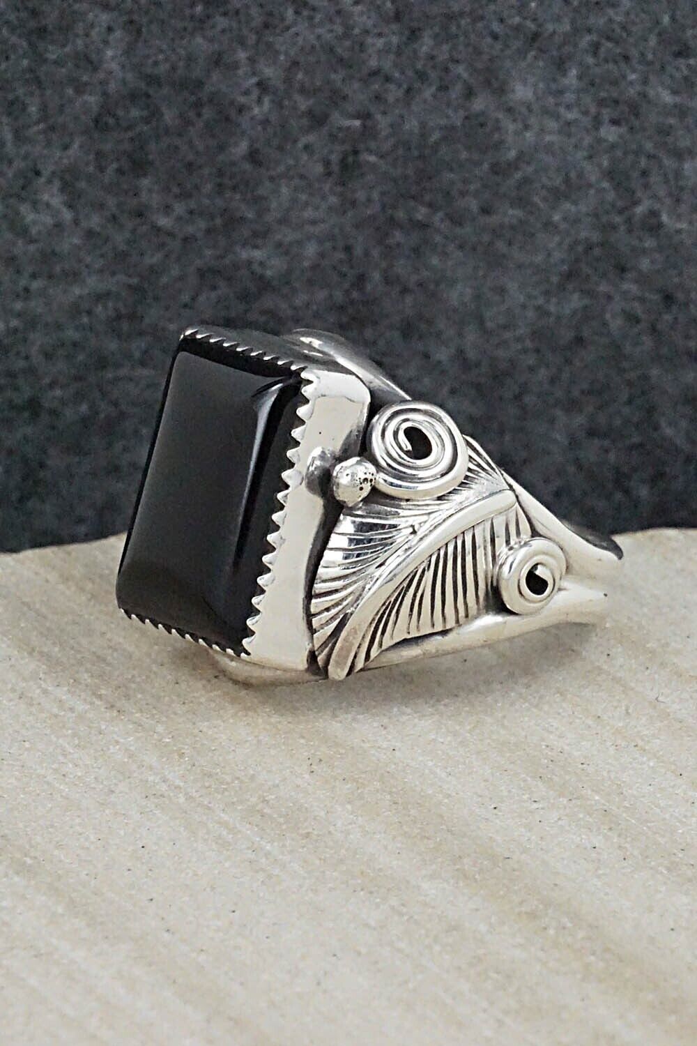 Onyx & Sterling Silver Ring - Darrell Morgan - Size 11