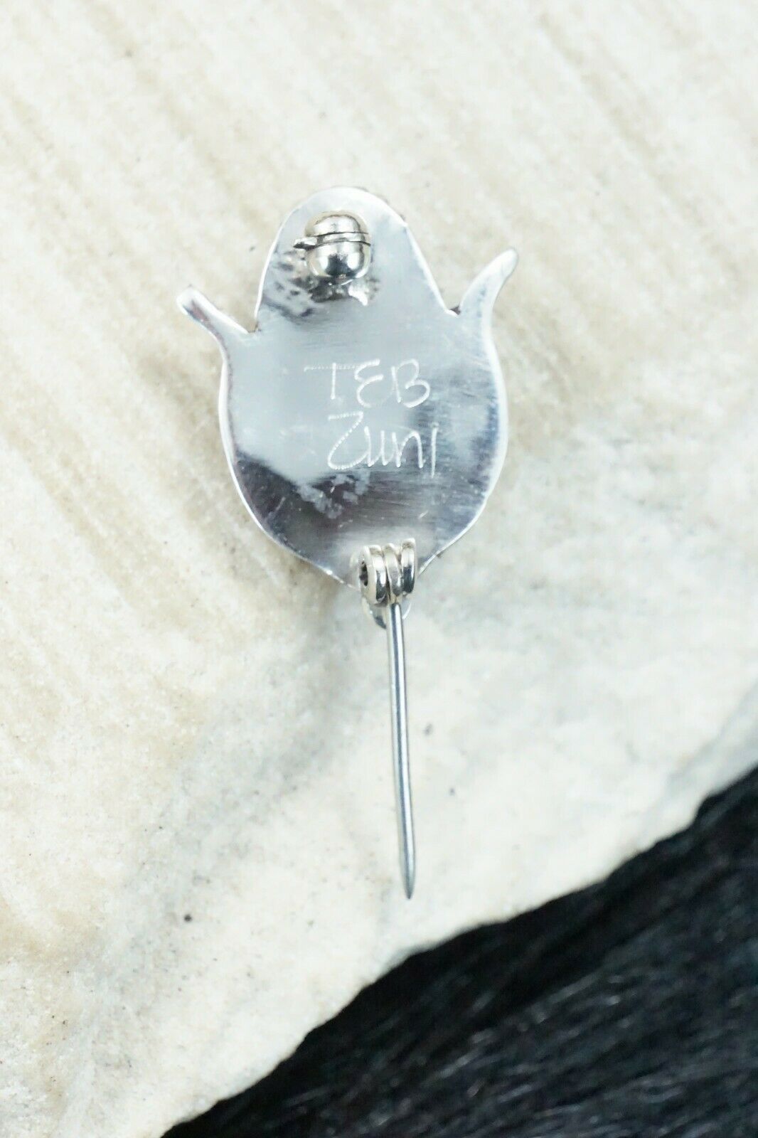 Turquoise & Sterling Silver Pendant/ Pin - Tracy Bowekaty