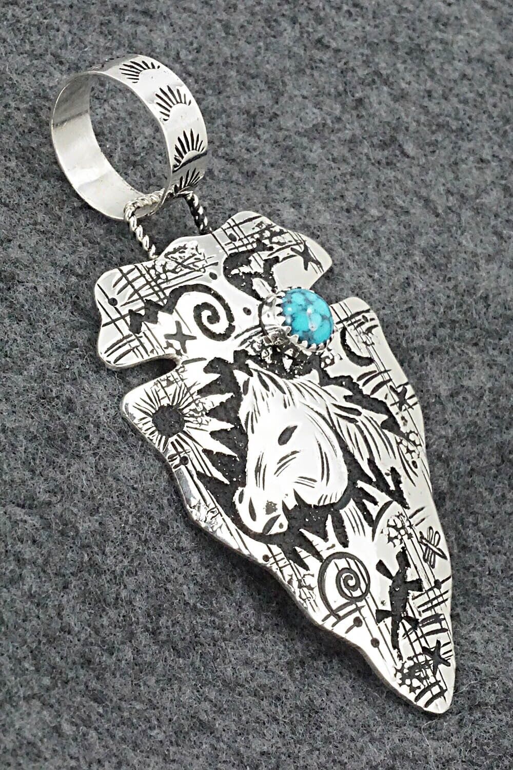 Turquoise & Sterling Silver Pendant - Richard Singer