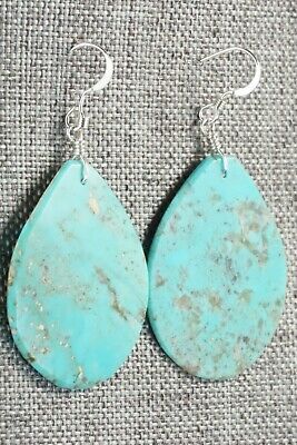 Turquoise & Sterling Silver Earrings - Lupe Lovato