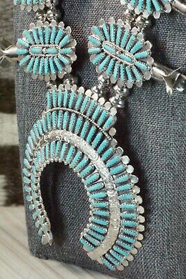 Turquoise & Sterling Silver Squash Blossom Set - Lavell Byjoe