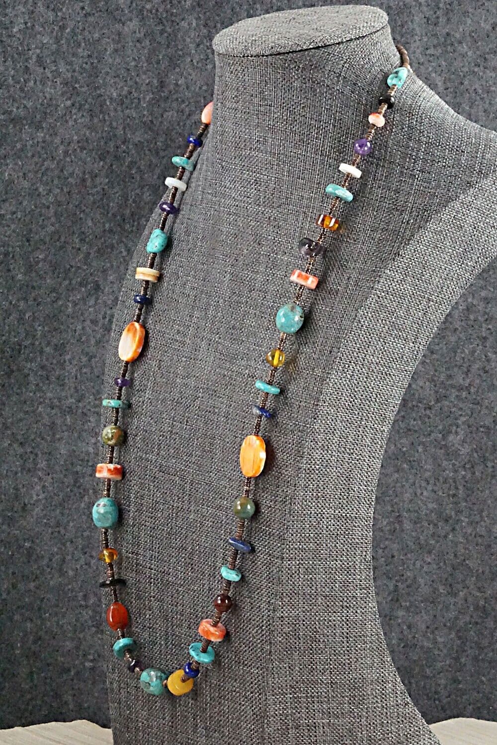Multi Stone and Sterling Silver Necklace - Helen Tsosie