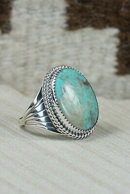 Navajo Turquoise and Sterling Silver Ring - Bobby Platero - 13.5