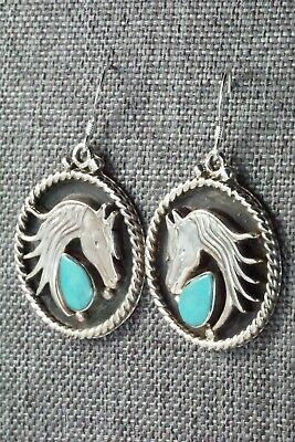 Turquoise & Sterling Silver Earrings - Genevieve Frank