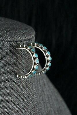 Zuni Turquoise & Sterling Silver Earrings - Vincent Abeita - High Lonesome Trading