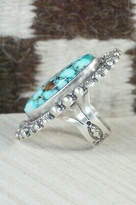 Turquoise & Sterling Silver Ring - Tom Lewis - Size 8