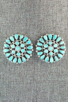 Turquoise & Sterling Silver Earrings - Eunise Wilson
