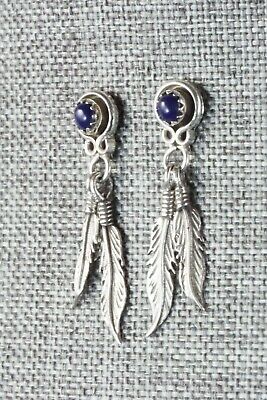 Lapis & Sterling Silver Earrings - Navajo