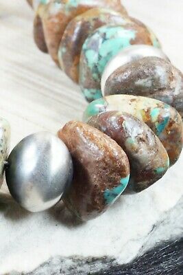 Turquoise & Sterling Silver Navajo Pearl Necklace - Doreen Jake