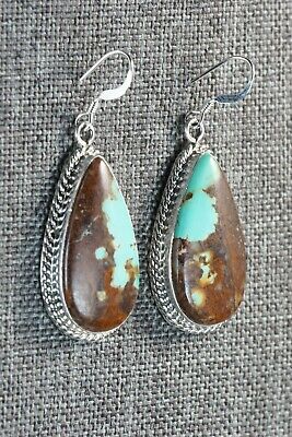 Navajo Turquoise & Sterling Silver Earrings - Isabelle Yazzie