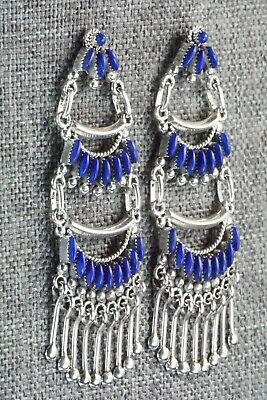 Lapis & Sterling Silver Earrings - Stewart Nakatewa