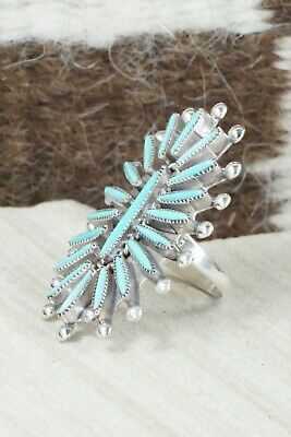 Turquoise & Sterling Silver Ring - Lance Waatsa - Size 6.75