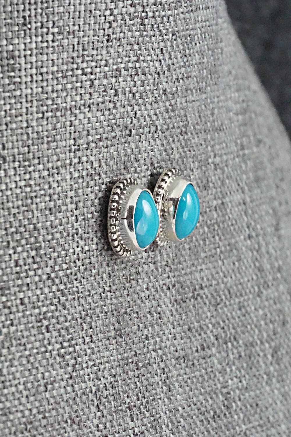 Turquoise & Sterling Silver Earrings - Rosemary Saunders