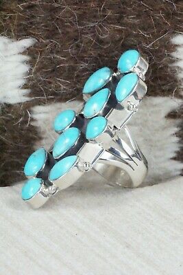 Turquoise & Sterling Silver Ring - Clarence Long - Size 5.75