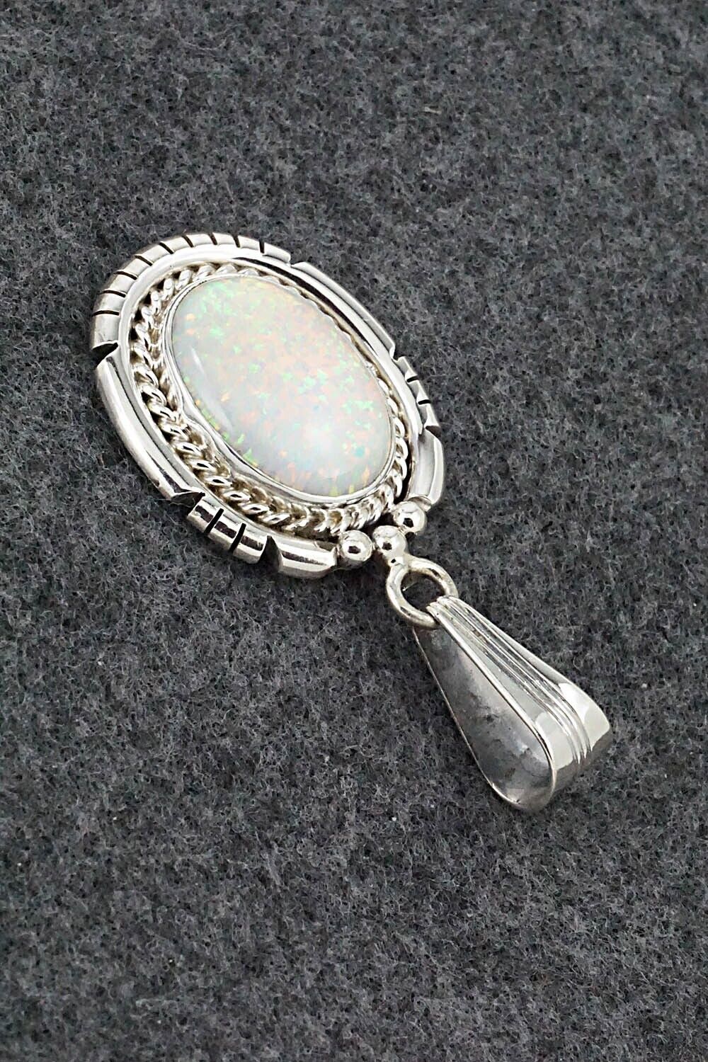 Opalite & Sterling Silver Pendant - Samuel Yellowhair