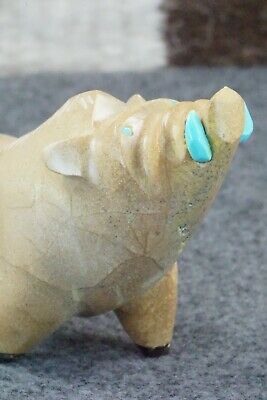 Boar Zuni Fetish Carving - Enrike Leekya