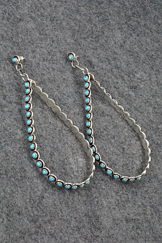 Turquoise & Sterling Silver Earrings - Florenda Lonasee