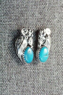 Turquoise & Sterling Silver Earrings - Etta Larry