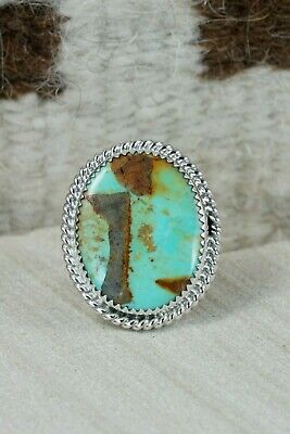 Navajo Turquoise and Sterling Silver Ring - Bobby Platero - 9.5