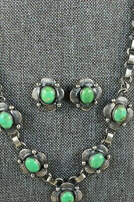 Navajo Turquoise & Sterling Silver Jewelry Set - Hubert Etsitty
